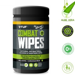 V-TUF COMBAT WIPES - TUB OF ANTIVIRAL & ANTIBAC WIPES -200