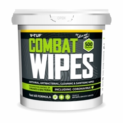 V-TUF COMBAT WIPES - BUCKET OF ANTIVIRAL & ANTIBAC WIPES-500