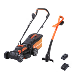 Yard Force LM C33 33cm 20V Cordless Lawn Mower & LT C25B 20V Cordless Grass Trimmer with Battery & Charger