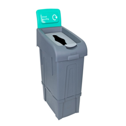 Procycle 80L Recycling Bin, Lid & Green Mixed Recycling Back Panel