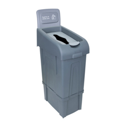 Procycle 80L Recycling Bin, Lid & Grey Tins & Cans Back Panel