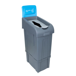 Procycle 80L Recycling Bin, Lid & Light Blue Glass Back Panel