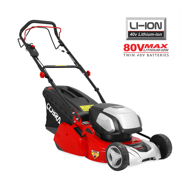 Cobra RM43SP80V 43cm 80v Cordless Rear Roller Lawn Mower with Batteries & Chargers (Self Propelled)