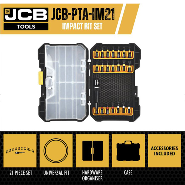 JCB 21-Piece Impact Bit Set