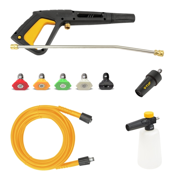 V-TUF V5 240v X2 Tough DIY Electric High Power Pressure Jet Washer 2400psi, 165Bar, 7.2L/min  - Pro Patio & Car Cleaner Kit