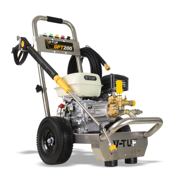 V-TUF GPT200 Industrial 6.5HP Petrol Pressure Washer with GP200 Honda Engine - 2755psi, 190Bar, 12L/min PUMP - WITH PATIO & CAR CLEANING KIT