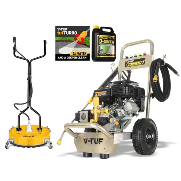 V-TUF TORRENT 1 Industrial 7HP Petrol Pressure Washer - 2755psi, 190 Bar, 13L/min +19