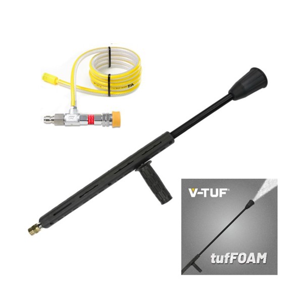 V-TUF 600mm FOAM LANCE WITH M22M INLET & RED FOAM INJECTOR KIT WITH MSQ FITTINGS (11-16 Lpm)