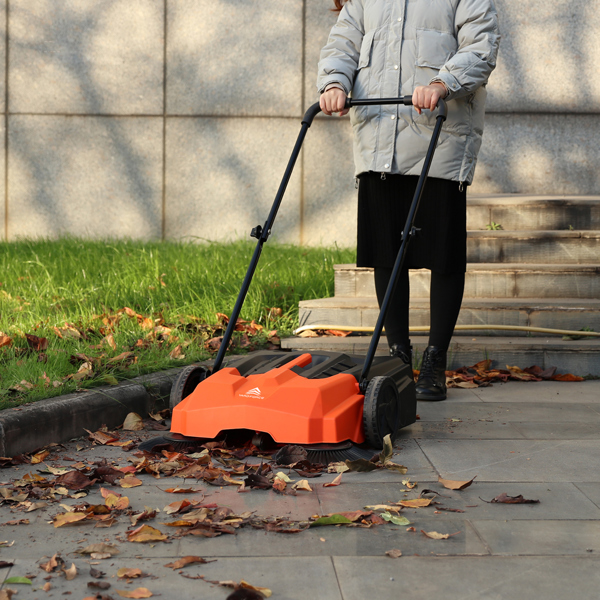 Yard Force HW FS68 68cm Hand Push Sweeper with Twin Brushes