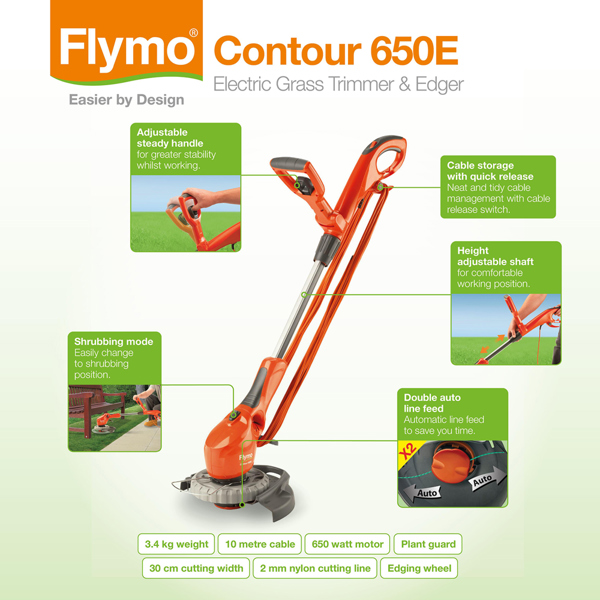 Flymo Contour 650E 30cm Electric Grass Trimmer