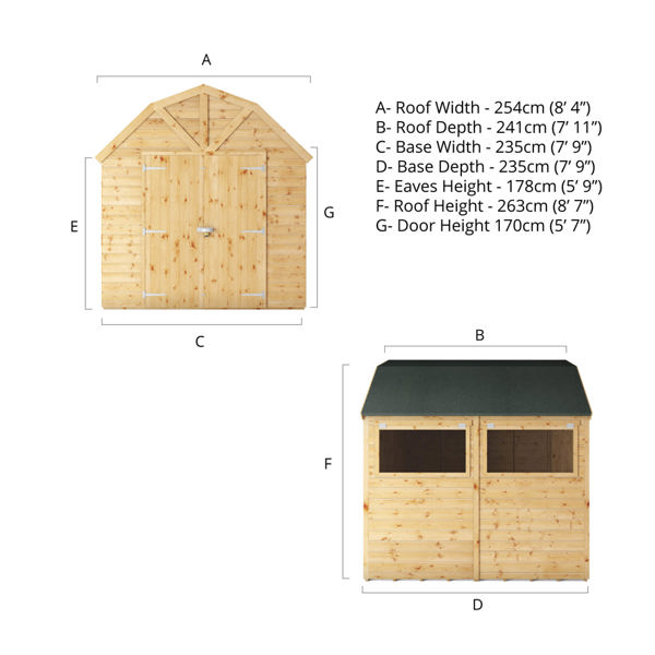 Mercia Premium Shiplap Dutch Barn 8 x 8