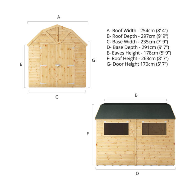 Mercia Premium Shiplap Dutch Barn 10 x 8