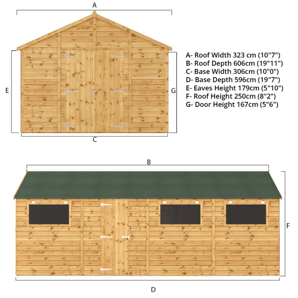 Mercia Premium Shiplap Apex Wooden Workshop 20 x 10