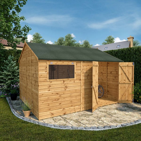 Mercia Premium Shiplap Reverse Apex Wooden Workshop 12 x 10