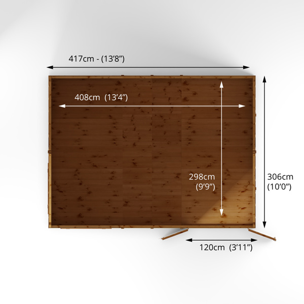 Mercia Premium Shiplap Reverse Apex Wooden Workshop 14 x 10