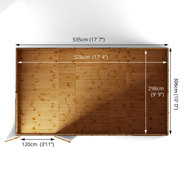 Mercia Premium Shiplap Reverse Apex Wooden Workshop 18 x 10