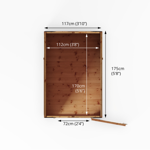 Mercia Shiplap Apex Wooden Shed 6 x 4 - Windowless