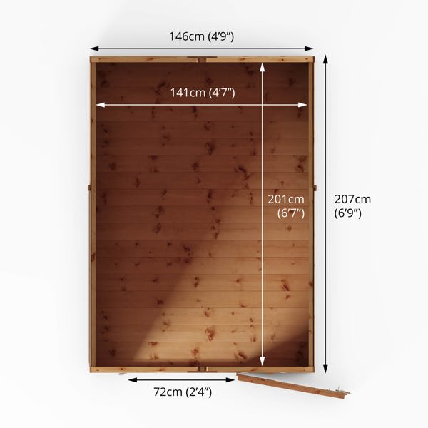 Mercia Shiplap Apex Wooden Shed 7 x 5