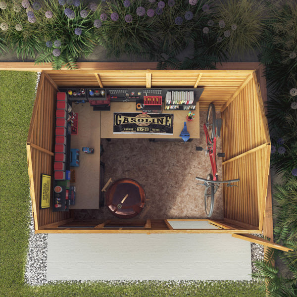Mercia Overlap Reverse Apex Wooden Shed 8 x 6