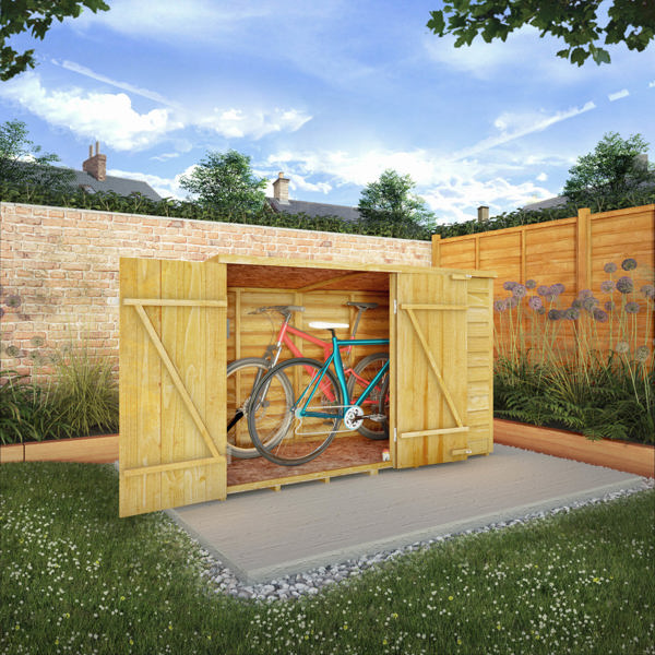 Mercia Overlap Pent Wooden Bike Store 3 x 6