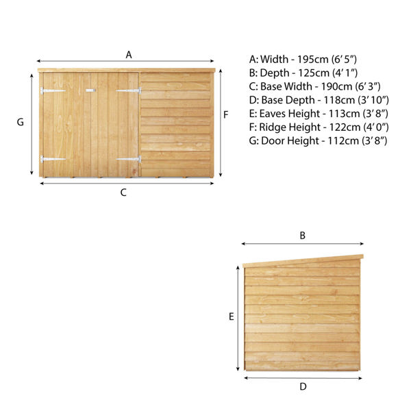 Mercia Overlap Pent Wooden Bike Store 4 x 6