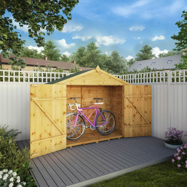 Mercia Shiplap Apex Wooden Bike Store 3 x 7