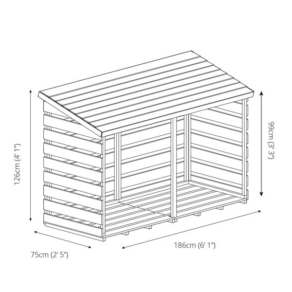 Mercia Pressure Treated Double Log Store 6 x 3