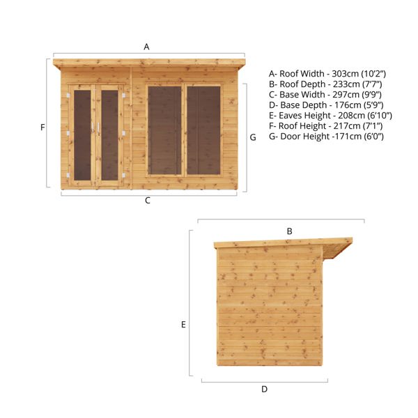 Mercia Maine Wooden Summerhouse 10 x 6