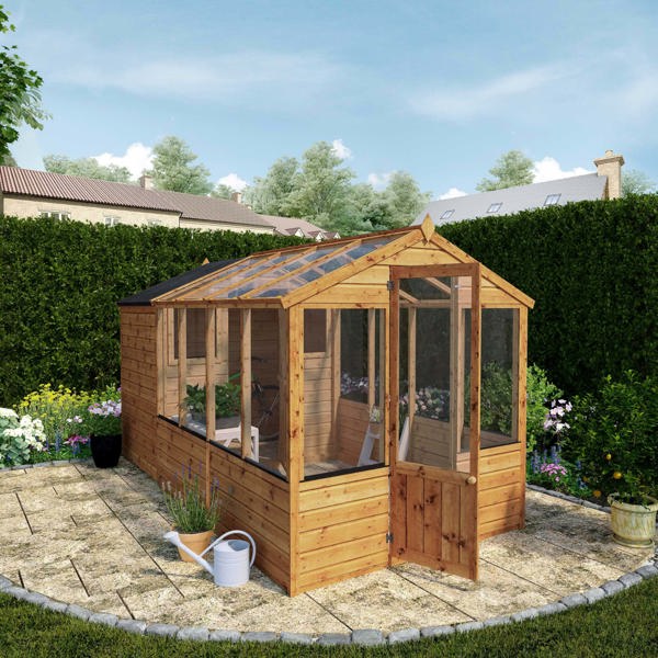 Mercia Traditional Apex Wooden Greenhouse Combi Shed 12 x 6