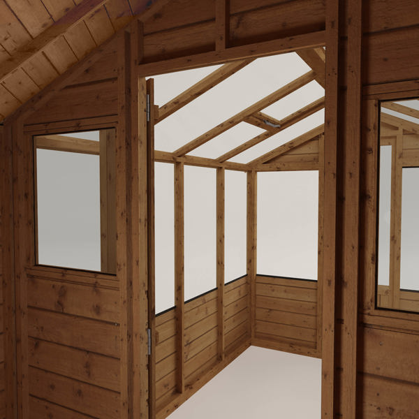 Mercia Traditional Apex Wooden Greenhouse Combi Shed 12 x 6