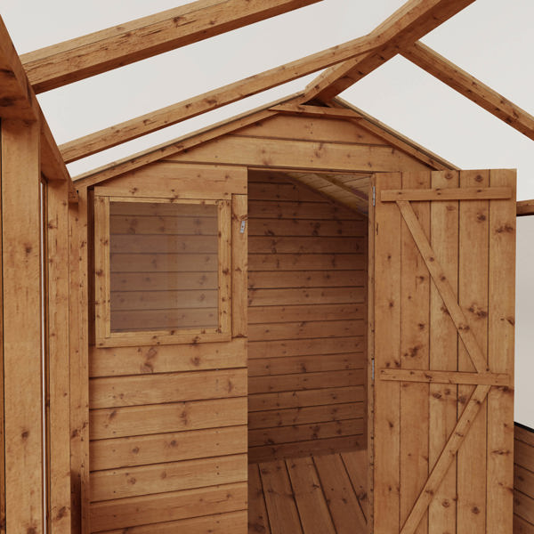 Mercia Traditional Apex Wooden Greenhouse Combi Shed 12 x 6