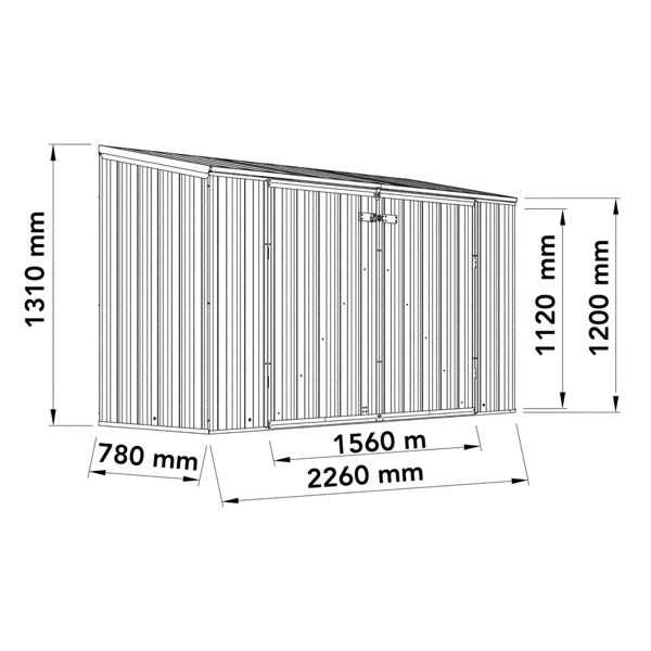 Absco Metal Bike Store 7 x 3 (Zinc)