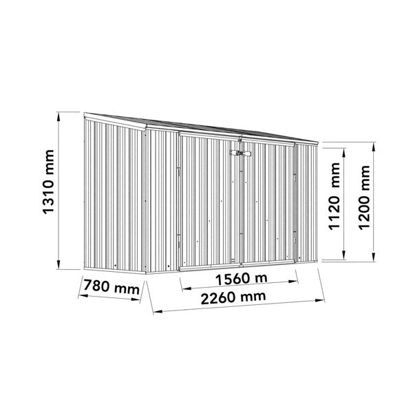 Absco Metal Bike Store 7 x 3 (Pale Eucalyptus)