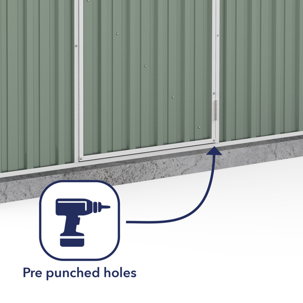 Absco Space Saver Pent Metal Shed 7 x 3 (Pale Eucalyptus)