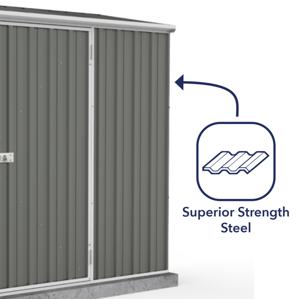 Absco Space Saver Pent Metal Shed 7 x 3 (Woodland Grey)