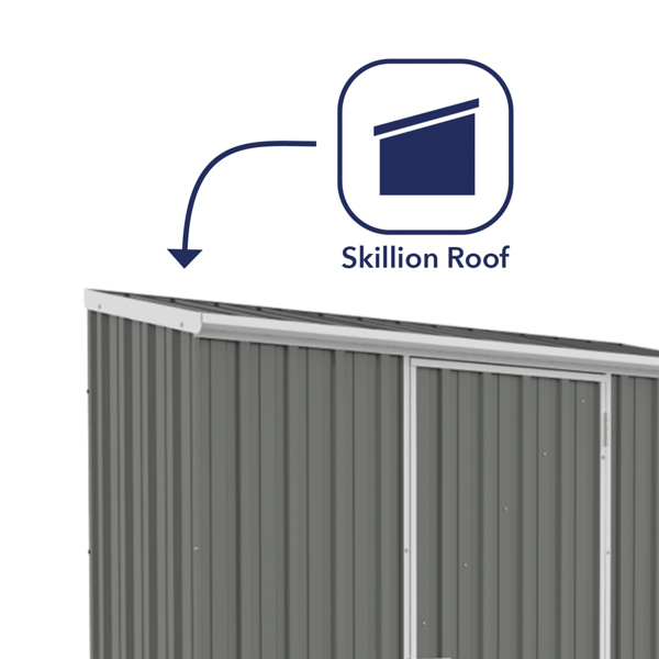 Absco Space Saver Pent Metal Shed 7 x 3 (Woodland Grey)