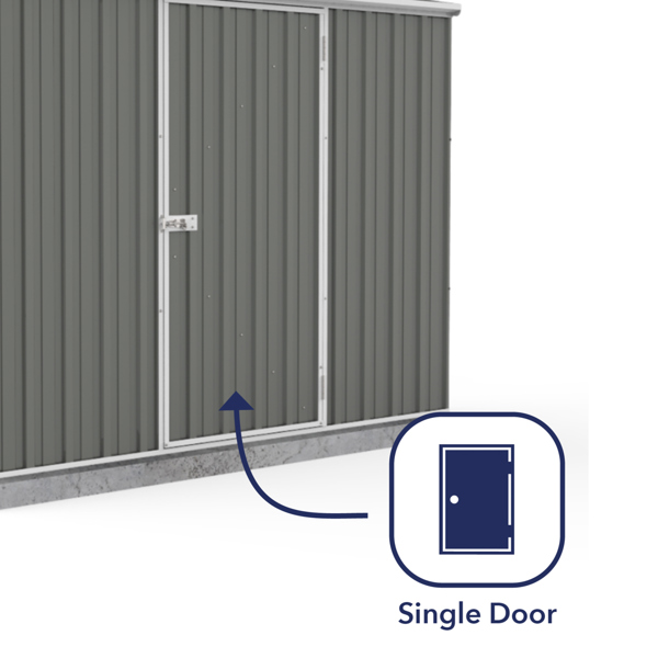 Absco Space Saver Pent Metal Shed 7 x 3 (Woodland Grey)