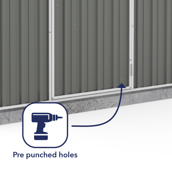 Absco Space Saver Pent Metal Shed 7 x 3 (Woodland Grey)