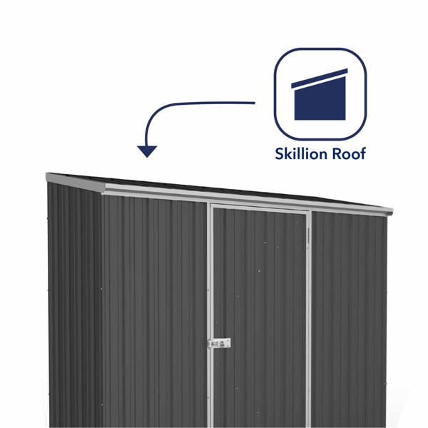 Absco Space Saver Pent Metal Shed 7 x 3 (Monument)
