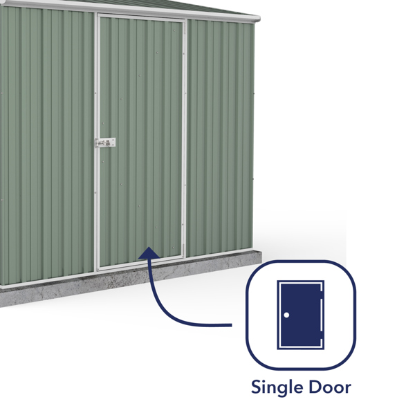 Absco Space Saver Titanium Pent Metal Shed 7 x 5 (Pale Eucalyptus)