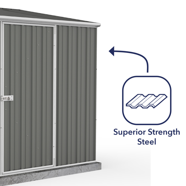 Absco Space Saver Titanium Pent Metal Shed 7 x 5 (Woodland Grey)