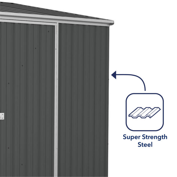 Absco Space Saver Titanium Pent Metal Shed 7 x 5 (Monument)