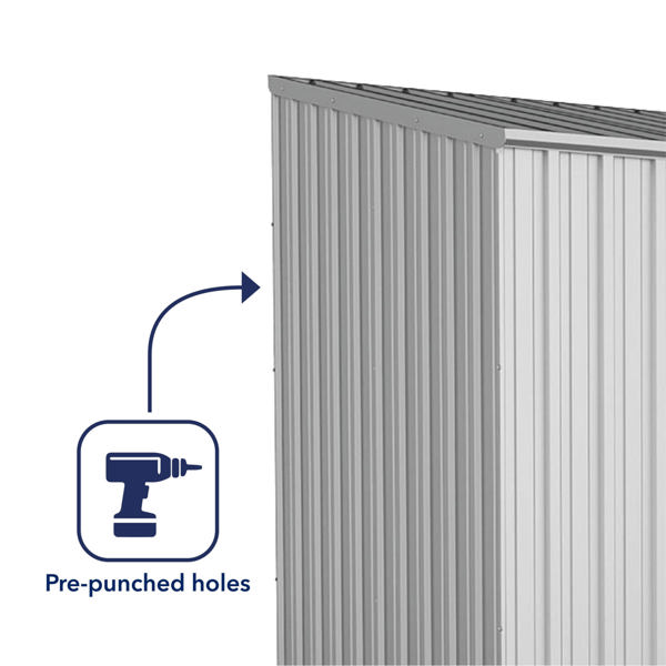Absco Space Saver Titanium Pent Metal Shed 10 x 5 (Zinc)