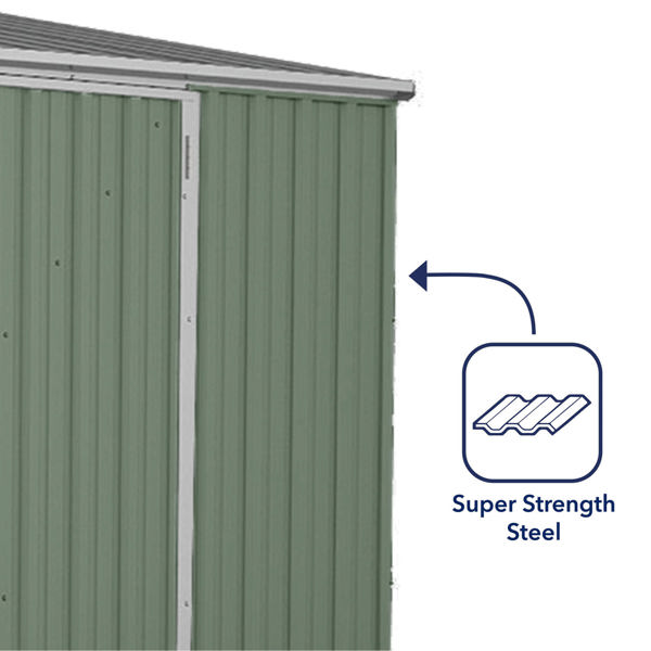 Absco Space Saver Titanium Pent Metal Shed 10 x 5 (Pale Eucalyptus)