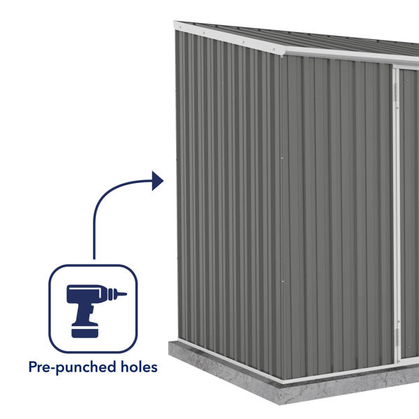 Absco Space Saver Titanium Pent Metal Shed 10 x 5 (Woodland Grey)