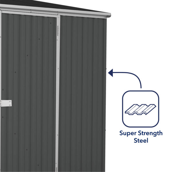 Absco Space Saver Titanium Pent Metal Shed 10 x 5 (Monument)