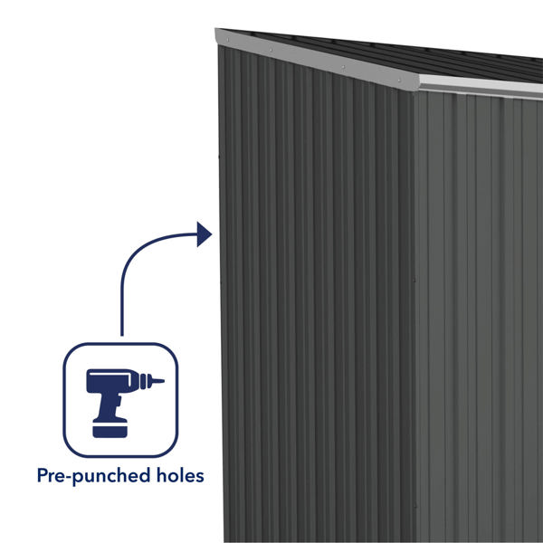 Absco Space Saver Titanium Pent Metal Shed 10 x 5 (Monument)