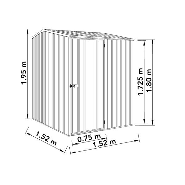 Absco Premier Metal Shed 5 x 5 (Monument)
