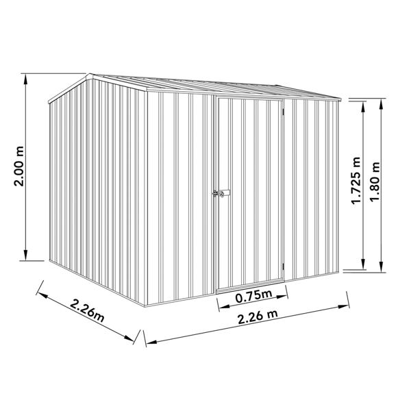 Absco Premier Metal Shed 7 x 10 (Monument)