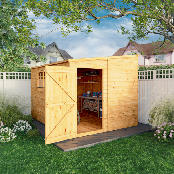 Mercia Woodsman Shiplap Pent Wooden Shed 10 x 8